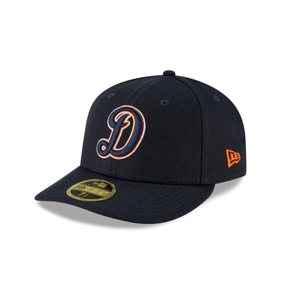 Blue Detroit Tigers Hat - New Era MLB Ligature Low Profile 59FIFTY Fitted Caps USA6945170